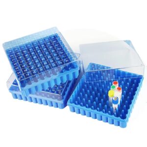 scienfocus lab cryogenic storage box - pc cryogenic boxes，blue/81-well,for 0.5, 1.5 and 2.0ml cryotubes (pack of 1)