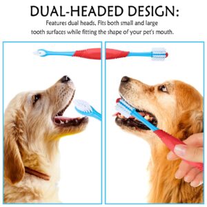 STSAIL 2PCS Dog Toothbrush 360 Degree Dog Tooth Brush, Dual Head Dog Tooth Brushing Kit Non Slip Toothbrush for Dogs and Cat Teeth Clean Pet Toothbrush Dental Care