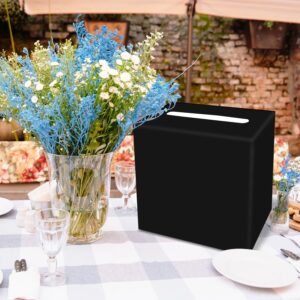 SietDESEO Black Card Box Diy Gift Card Box Money Card Box Holder for Wedding Reception Baby Shower Bridal Shower Birthday Party Black Wedding Card Box