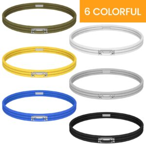 Garbage Can Rubber Bands Fits 8-33 Gallon Trash Cans Colorful Bands Adjustable Garbage Can Rubber Bands with Buckle Homewares Litter Box Bands for Kitchen Tables Picnic Party (6 Pcs)