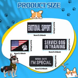 12 PCS Service Dog Patches with Removable Tactical Hook Loop Harness Dog Patch Embroidered in Training Patch Do Not Pet Patch Working Dog Patch for Vest Harnesses Collars Leashes