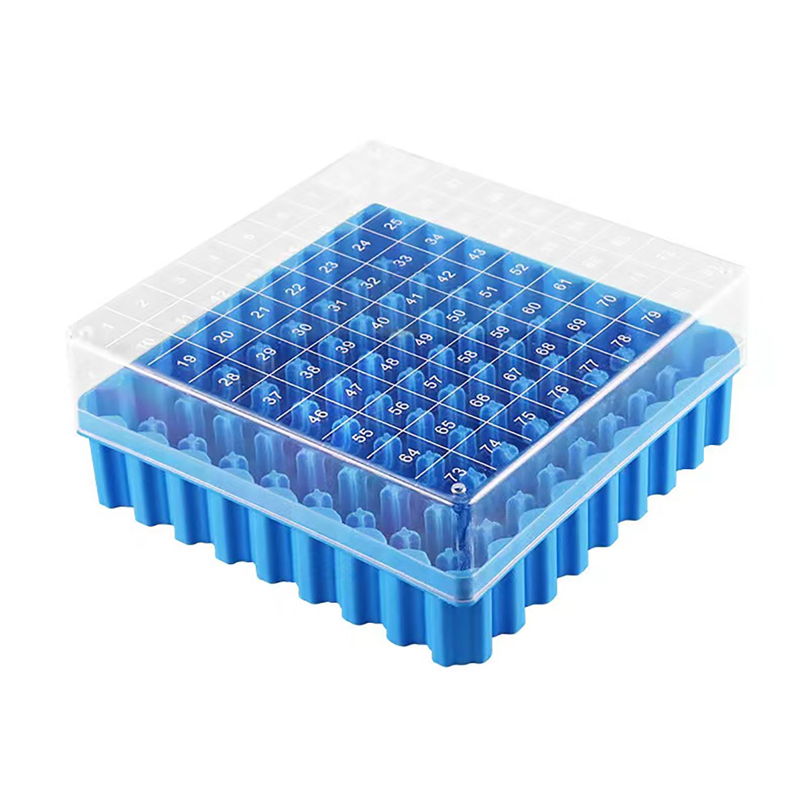 Scienfocus lab Cryogenic Storage Box - PC Cryogenic Boxes，Blue/81-Well,for 0.5, 1.5 and 2.0mL Cryotubes (Pack of 1)