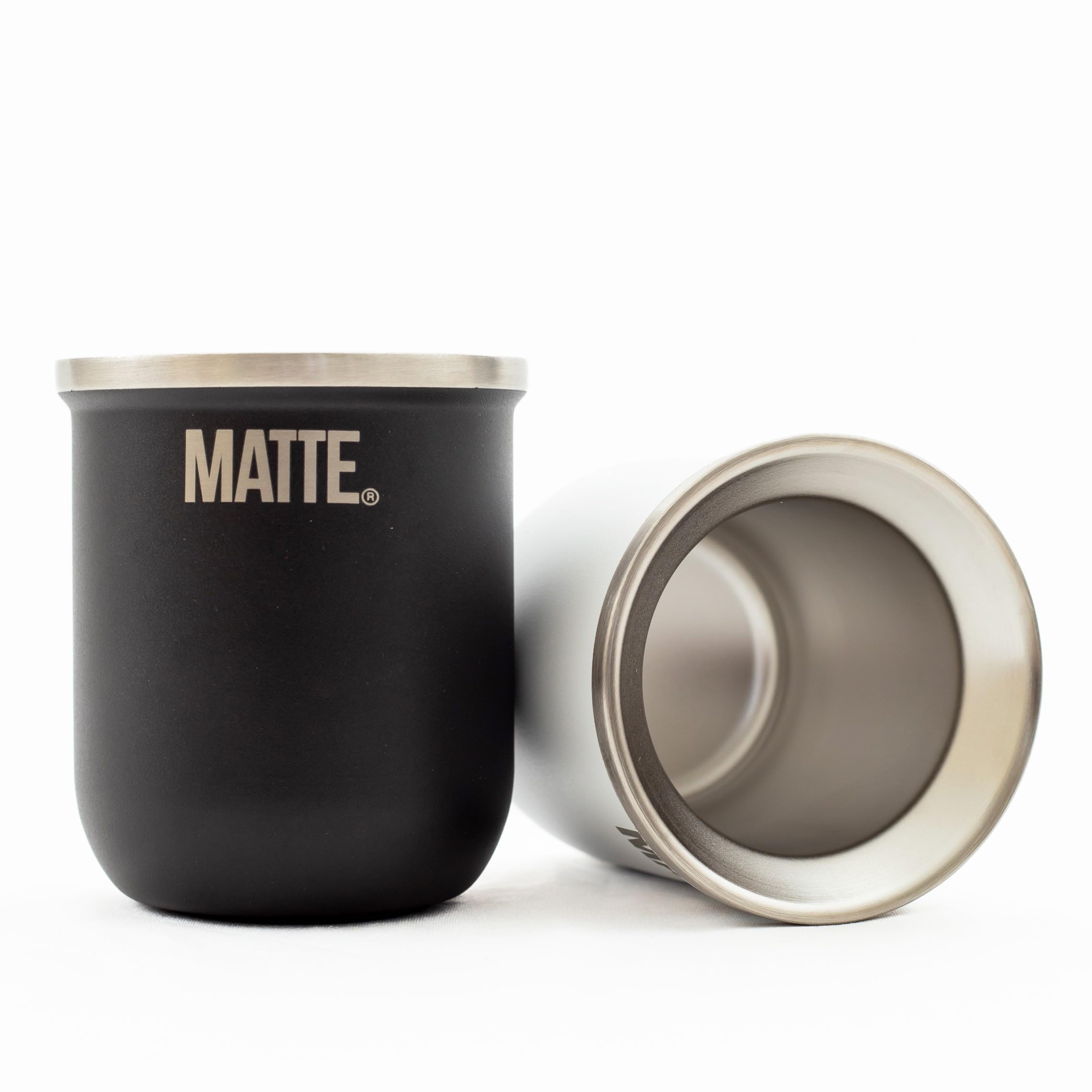 Matte Yerba Mate Cup and Bombilla Set 6 oz - Includes Premium Quality Box - BPA Free Yerba Mate Gourd with Mate Straw, Elegant Design, Non-Slip Base (Black)