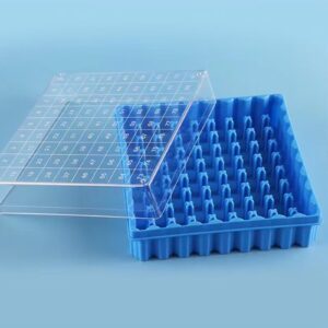 Scienfocus lab Cryogenic Storage Box - PC Cryogenic Boxes，Blue/81-Well,for 0.5, 1.5 and 2.0mL Cryotubes (Pack of 1)