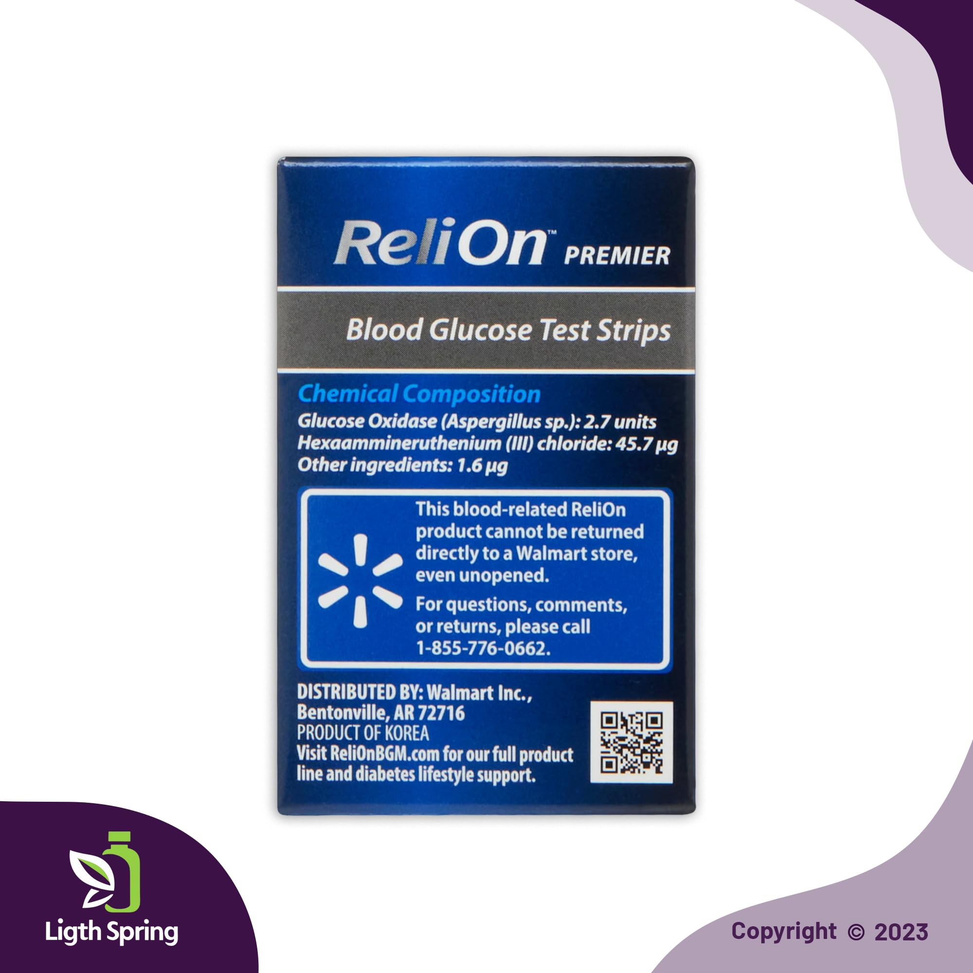 Relion Prime Blood Glucose Test Strips, 50 Count Bundle with Exclusive Living Well with Diabetes: Your Health, Your Priority - Better Light&Spring Guide (2 Items)