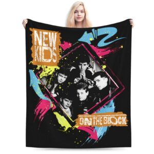 New Music Kids Singer On The Band Block Blanket Soft Flannel Throw Blankets Lightweight Warm Blanket for Bed Sofa Room Couch Decor 50"x40"