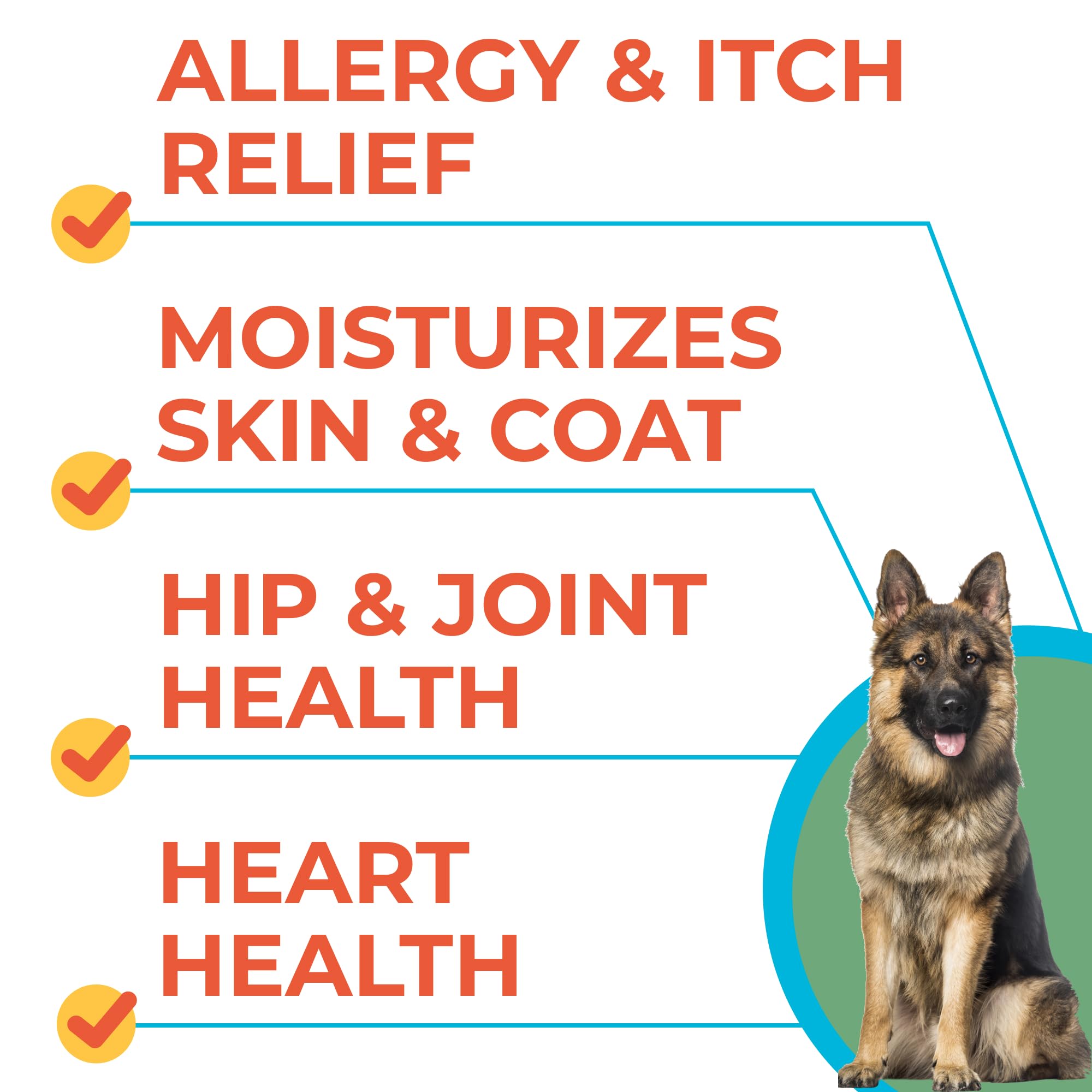 Omega 3 Alaskan Fish Oil Treats for Dogs - Peanut Butter + Chicken, Dry & Itchy Skin Relief + Allergy Support - Shiny Coats - EPA&DHA Fatty Acids - Natural Salmon Oil Chews Promotes Heart, Brain, Hip