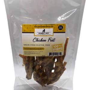 Penny Pet's Chicken Feet - Hand-Made in USA, No Nails Only, Made by Penny's Kitchen, Glucosamine Rich for Joint Health, High Protein Crunchy Snack for All Dogs (10 Pack)