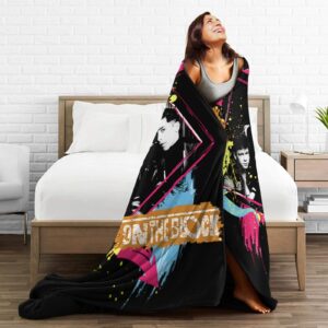 New Music Kids Singer On The Band Block Blanket Soft Flannel Throw Blankets Lightweight Warm Blanket for Bed Sofa Room Couch Decor 50"x40"