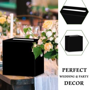 SietDESEO Black Card Box Diy Gift Card Box Money Card Box Holder for Wedding Reception Baby Shower Bridal Shower Birthday Party Black Wedding Card Box