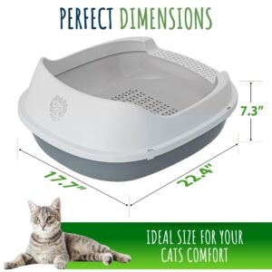 Small Pet Select - Pine Pellet Cat Litter Box, with 5 Pee Pads and Litter Scoop, Premium System for Cats and Other Small Animals, Tidy and Easy to Clean with Drawer, Scoop, and Removable Tray