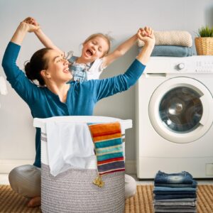 Large Laundry Hamper Basket, Clothes Hamper for Bedroom, Nursery, Living Room - Jute Woven Rope Basket with Handles, Collapsible laundry baskets for Toys, Pillows, Blankets-20x16in-63L Brown & White