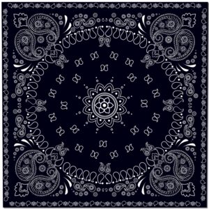 CC HOME Black Bandana Party Supplies Serves 16, Paisley Print Party Plates Napkins Cups Knives Forks Spoons Party Decoration Set for Western Cowboy Birthday Baby Shower Bridal Garden Party Tableware