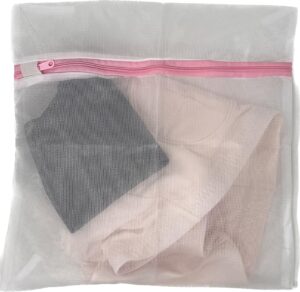 zippered 12x12 inch white mesh laundry bags, 6-pack