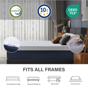 14 Inch Queen Memory Foam Mattress, Gel Cooling Mattress Bed in a Box, Fiberglass Free Mattress Medium Firm Mattress, CertiPUR-US Certified, 60”x80”x14”, White