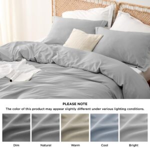 Bedsure Bundle of Polyester and Rayon Derived from Bamboo Blend Duvet Cover Set and Sheet Set of Rayon Derived from Bamboo, King Size