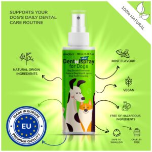 Moofurr Natural Fresh Breath Dental Spray 3.38 fl.oz - Dog Breath Spray I Mint Dog Breath Freshener I Dog Teeth Cleaning