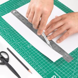 DIYSELF 8.6''x6'' Self Healing Rotary Cutting Mat - 5-Ply Double Sided Craft Board for Sewing, Quilting, Scrapbooking - Precision Table Protector in A5 Size, Green