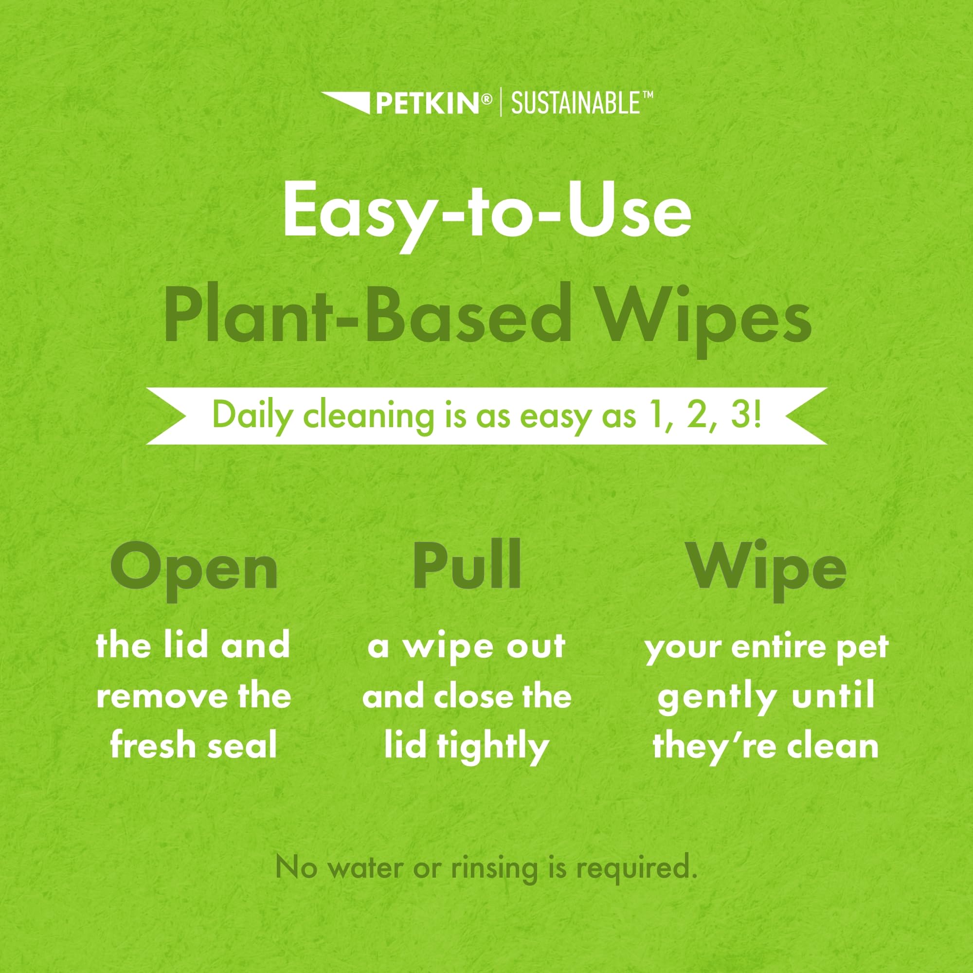 Petkin Plant-Based EyeWipes, 80 Wipes, 2 Pack - Biobased & Sustainable Pet Eye Wipes for Dogs & Cats - Cleans Eye Area, Dirt & Tear Stains - Consciously Cleans & Conditions - Easy to Use - Unscented