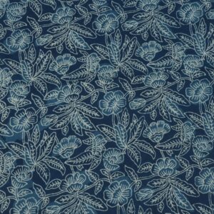 the cozy creations hand block print fabric by 5 yard - precut 5 yard 44 inch width - 100% cotton material - indigo blue & white floral pattern - light weight indian cloth for making summer dress