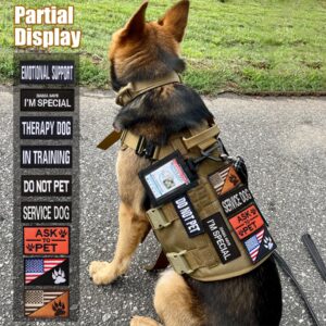 12 PCS Service Dog Patches with Removable Tactical Hook Loop Harness Dog Patch Embroidered in Training Patch Do Not Pet Patch Working Dog Patch for Vest Harnesses Collars Leashes