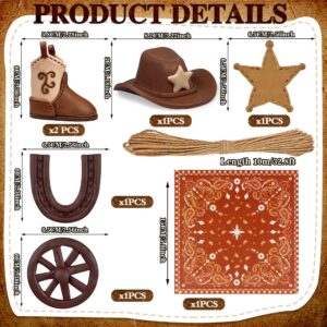 Cowboy Cake Decorations Cowboy Hat and Boot Cake Toppers Western Cowboy Cowgirl Birthday Baby Shower for Western Theme Party Favors Supplies (Brown)