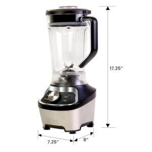 Kenmore Smoothie Blender Countertop for Kitchen Stainless Steel blades for Ice Crushing Variable Speed Self Clean Dishwasher Safe Tritan Pitcher Black 64 oz (8-cup) 1200W Motor