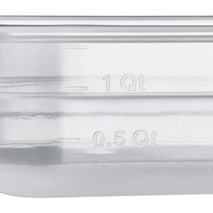 uVeans 8 Pack Commercial Food Pans - 1/4 Size 2 1/2 Inch Deep - NSF Plastic Food Pans - Freezer Safe