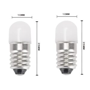 E10 LED Bulbs 12V Warm White AC/DC E10 Miniature Screw LED Lamps 0.5Watts 65Lm 12 Volt Miniature Flashlight Bulbs (10)