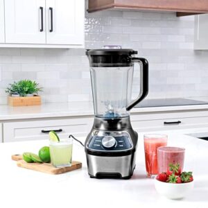 Kenmore Smoothie Blender Countertop for Kitchen Stainless Steel blades for Ice Crushing Variable Speed Self Clean Dishwasher Safe Tritan Pitcher Black 64 oz (8-cup) 1200W Motor