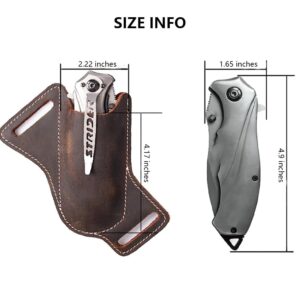 Leather Pocket Folding Shop Knife Sheaths for Belt EDC Holster