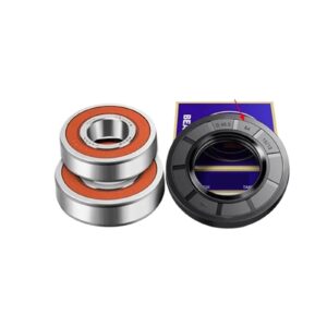 ALturn Compatible for Samsung， Drum Washing Machine Water Seal（45.5 * 84 * 10/12）+bearings 2 PCs（6206 6207） Oil Seal Sealing Ring Parts