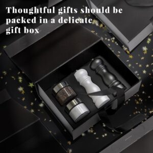 Large Gift Box with Lids for Presents 10.5x7.5x3.1 In Gift Box with Ribbon,Card and Magnetic Lid for Christmas Valentine's Day, Birthdays Gift Wrap Black