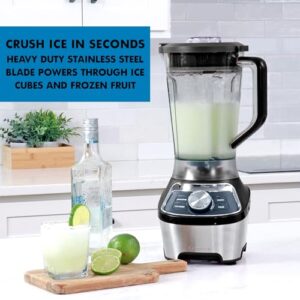 Kenmore Smoothie Blender Countertop for Kitchen Stainless Steel blades for Ice Crushing Variable Speed Self Clean Dishwasher Safe Tritan Pitcher Black 64 oz (8-cup) 1200W Motor