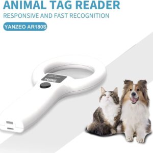 TAEING Pet Mircochip Scanner 134.2kHz Pet Chip Scanner, RFID EMID Animal Handheld Reader Support FDX-B(ISO 11784/11785) Animal Chip Scanner for Pet Dog Cat