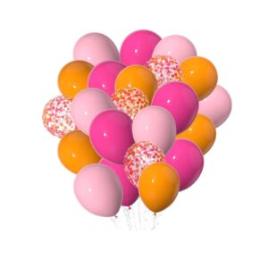 gaka pink and orange balloons 12 inch pink orange balloons confetti latex balloons for wedding birthday baby shower graduation decorations