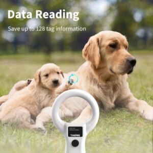 TAEING Pet Mircochip Scanner 134.2kHz Pet Chip Scanner, RFID EMID Animal Handheld Reader Support FDX-B(ISO 11784/11785) Animal Chip Scanner for Pet Dog Cat