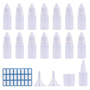 DHAIQC 15 Pcs 10ML Plastic Dropper Bottle, Plastic Empty Squeezable Eye Dropper Bottles Mini Squeeze Eye Liquid Dropper Bottle with Cap (10ml)