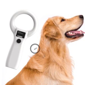 TAEING Pet Mircochip Scanner 134.2kHz Pet Chip Scanner, RFID EMID Animal Handheld Reader Support FDX-B(ISO 11784/11785) Animal Chip Scanner for Pet Dog Cat