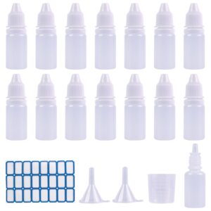 dhaiqc 15 pcs 15ml plastic dropper bottle, plastic empty squeezable eye dropper bottles mini squeeze eye liquid dropper bottle with cap (15ml)