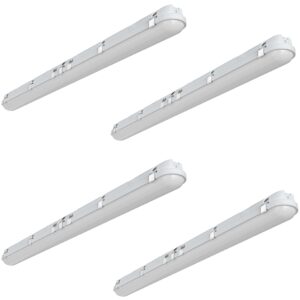 sunco 4ft led vapor tight light indoor fixture proof for shop light garage, car wash, workshop, warehouse, 7000 lumens, 3500k/4000k/5000k selectable, 38w/46w/54w selectable, dimmable - etl 4 pack