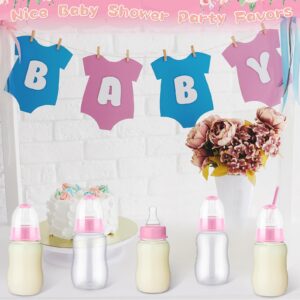 SiliFine 30 Pcs Baby Shower Favors Party Game Mini Baby Bottles Gift Sets for Baby Shower Boy Girl Gender Reveal Birthday Party Supplies Gift (Pink)