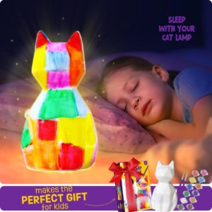 LAOESE Paint Your Own Cat Lamp Kit, Art Supplies Arts & Crafts Kit, Painting kit for Kids 6-12, Arts and Crafts for Kids Ages 8-12, Toys Girls Boy Birthday Christmas Gift Ages 3 4 5 6 7 8 9 10 11 12+