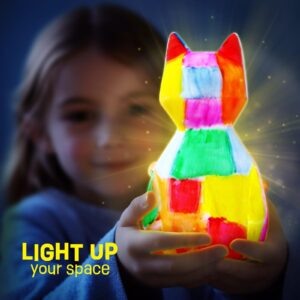 LAOESE Paint Your Own Cat Lamp Kit, Art Supplies Arts & Crafts Kit, Painting kit for Kids 6-12, Arts and Crafts for Kids Ages 8-12, Toys Girls Boy Birthday Christmas Gift Ages 3 4 5 6 7 8 9 10 11 12+