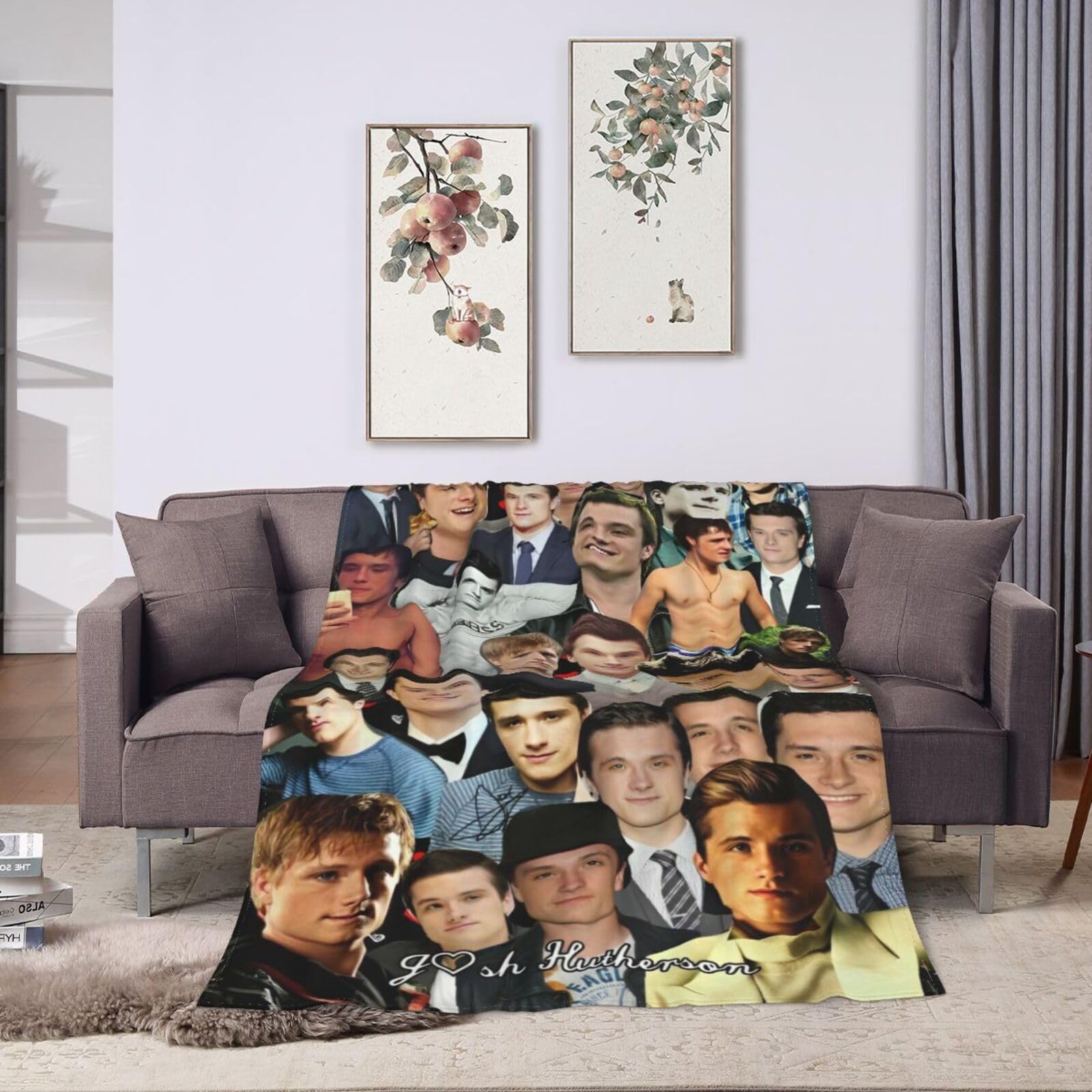 Blanket Josh Collage Hutcherson Throw Blanket Warm Cozy Plush Bed Blanket Sofa Bed Couch Decor Gifts for Men Women and Kids 50"X40"