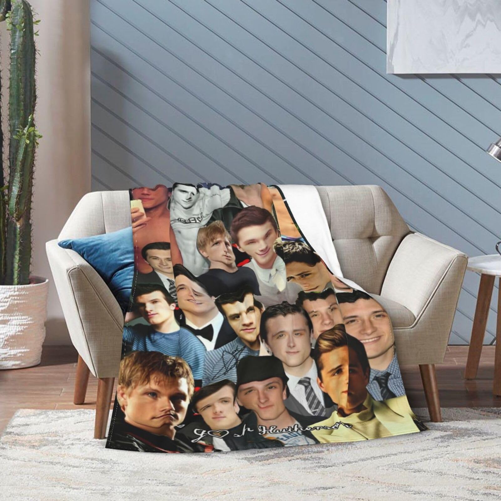 Blanket Josh Collage Hutcherson Throw Blanket Warm Cozy Plush Bed Blanket Sofa Bed Couch Decor Gifts for Men Women and Kids 50"X40"