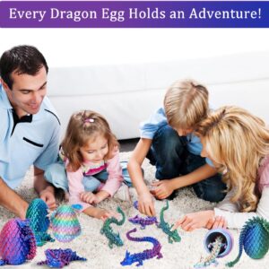 3D Printed Dragon Egg, Mystery Crystal Dragon Egg Fidget Toys Surprise, Articulated Crystal Dragon Eggs with Dragon Inside (Laser Purple)