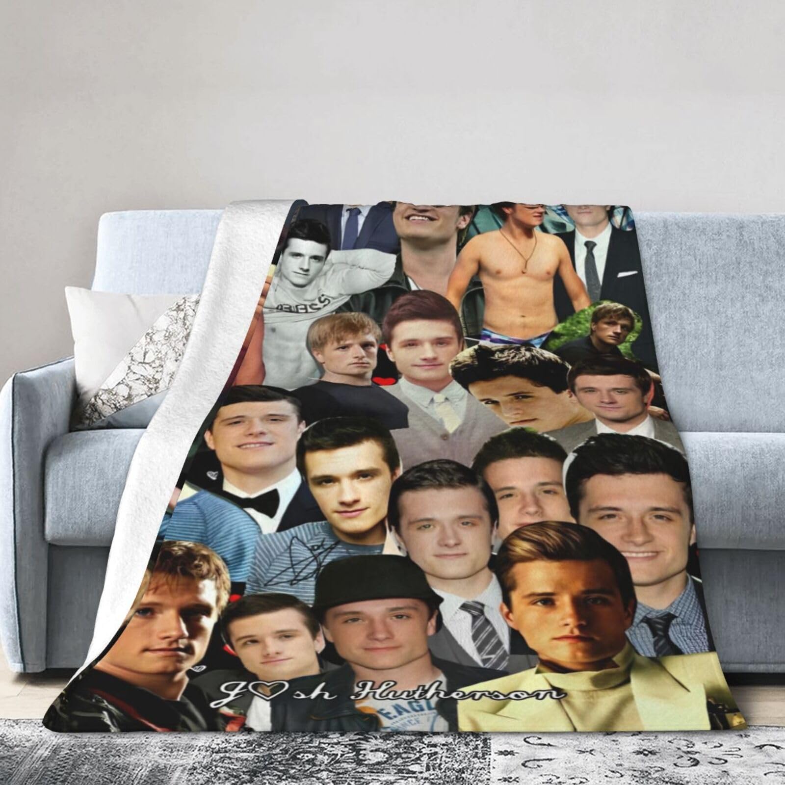 Blanket Josh Collage Hutcherson Throw Blanket Warm Cozy Plush Bed Blanket Sofa Bed Couch Decor Gifts for Men Women and Kids 50"X40"