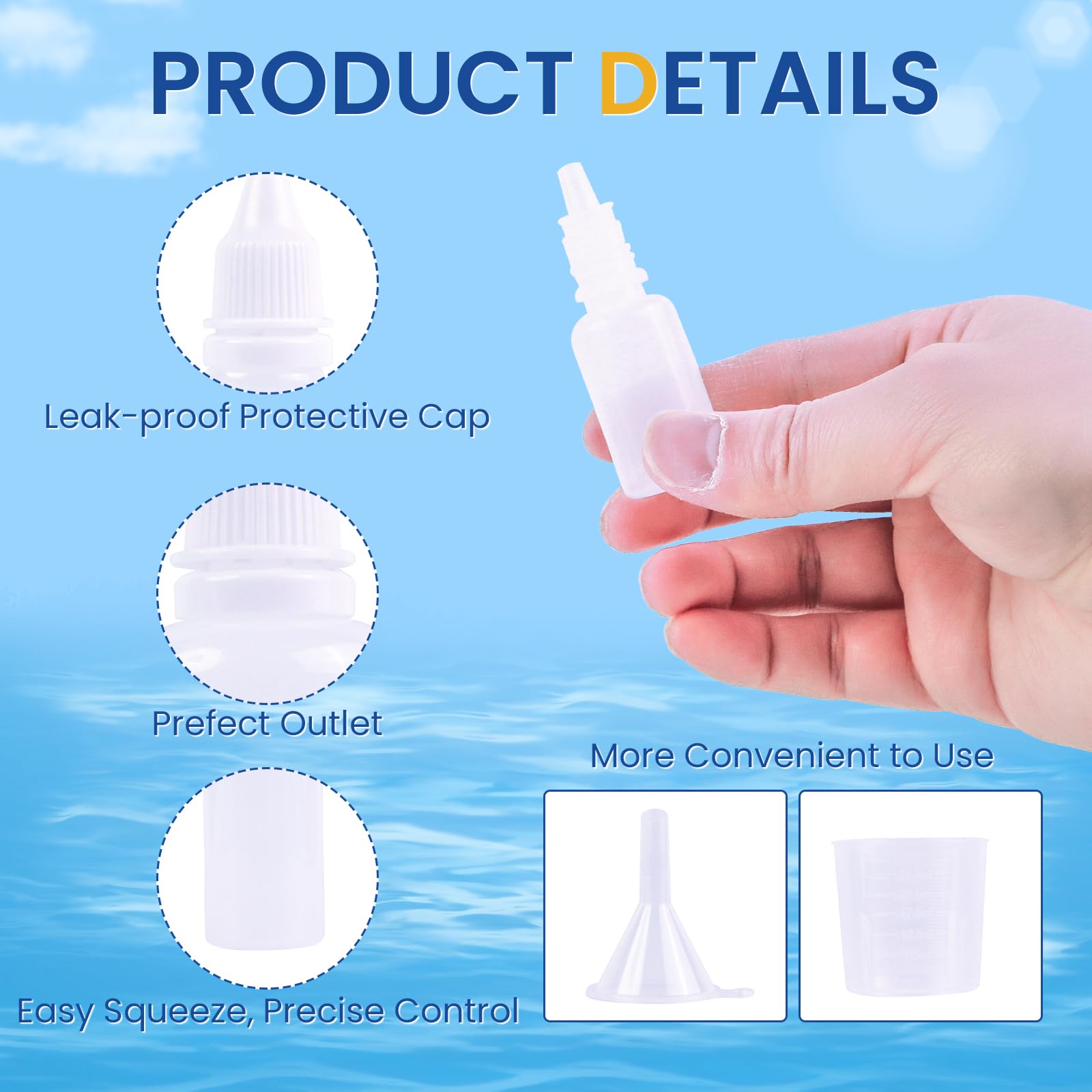 DHAIQC 15 Pcs 15ML Plastic Dropper Bottle, Plastic Empty Squeezable Eye Dropper Bottles Mini Squeeze Eye Liquid Dropper Bottle with Cap (15ml)