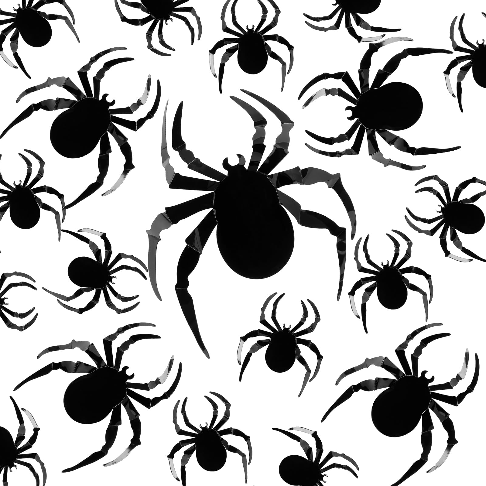 BBTO 48 Pieces Halloween Spider Wall Decor DIY Mirror 3D Spider Stickers Removable Spider Decals for Home Nursery Classroom Bedroom Bathroom Living Room Decor